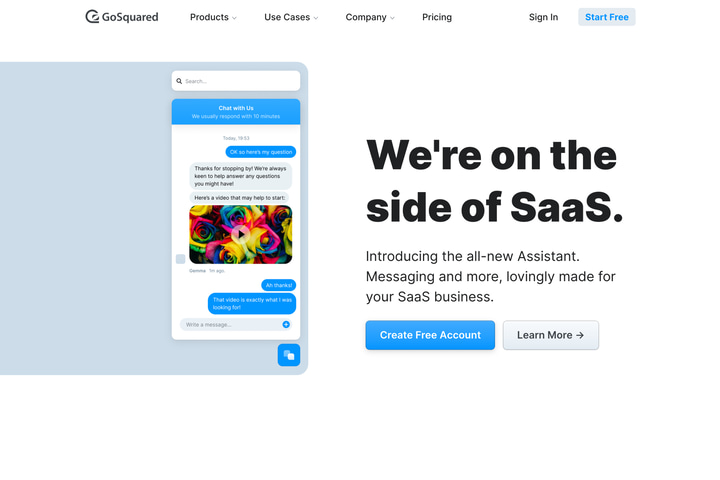 GoSquared website preview